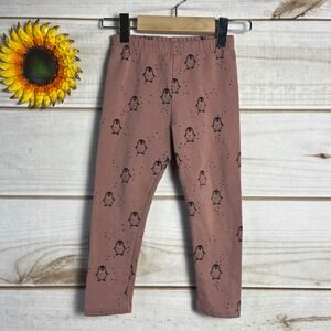 Zara Kids Penguin Print Winter Cotton Lounge Pants Size 2-3